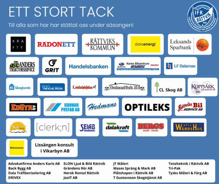 ETT STORT TACK TILL VÅRA SAMMARBETSPARTNERS!